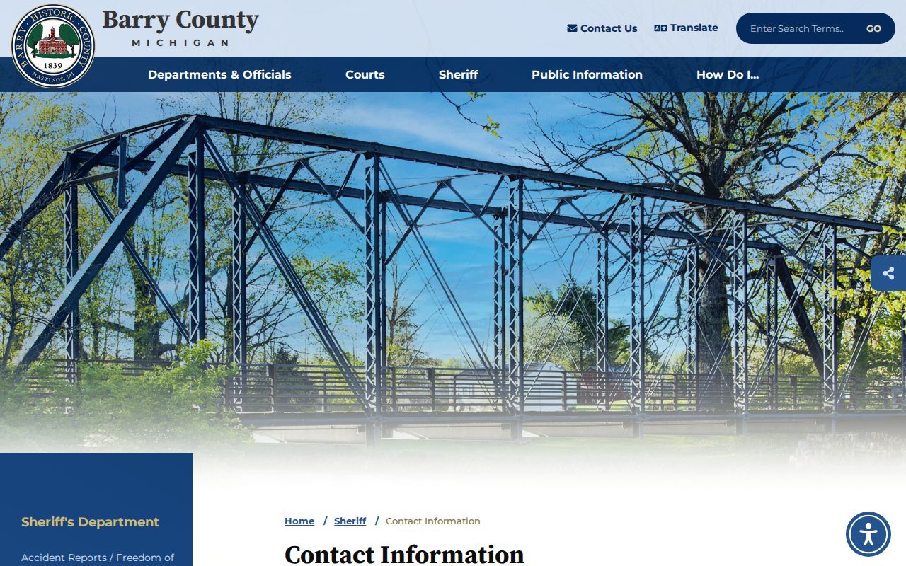 Barry County arrest record Sheriff and jail contact numbers