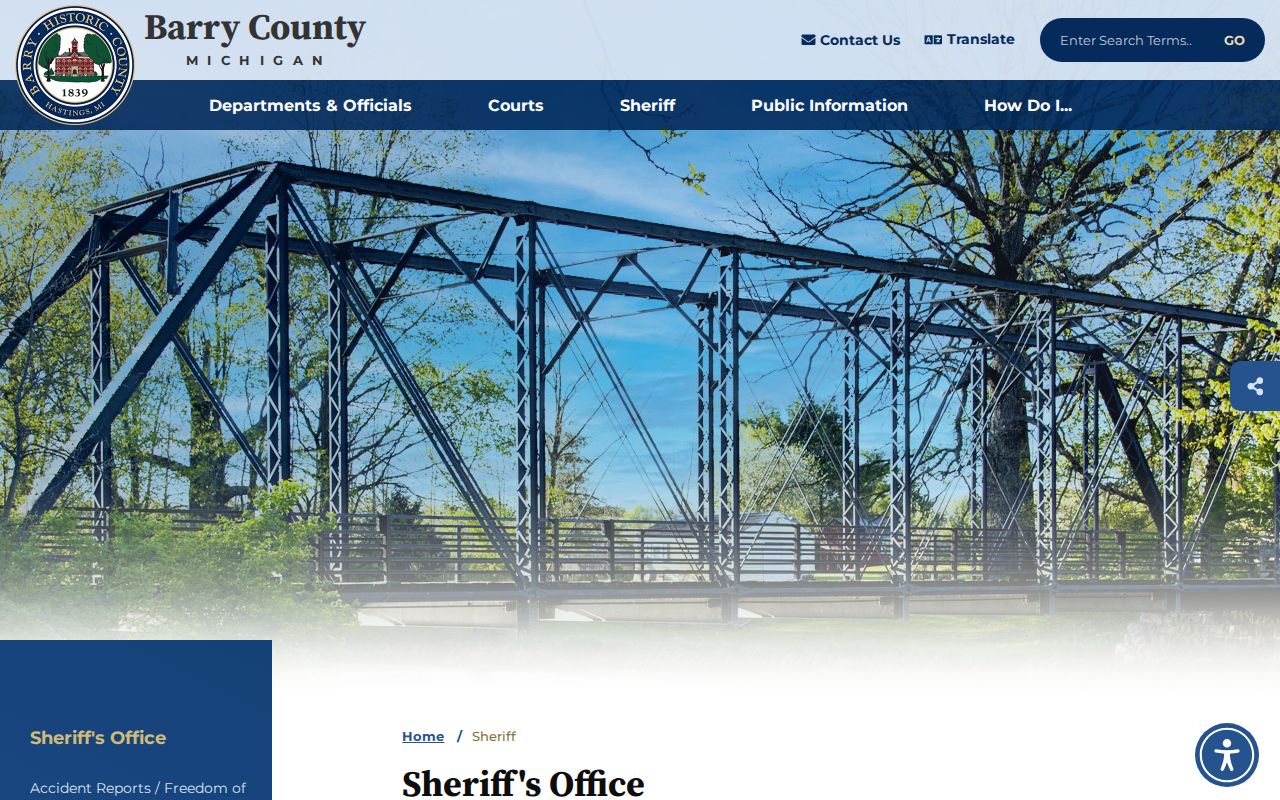 Barry County arrest search at the Sheriff Office website