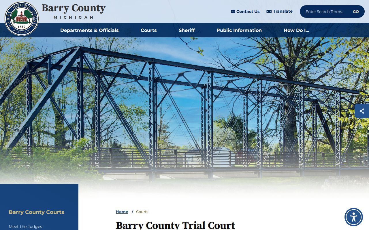 Barry County Trial Court and law enforcement records gateway