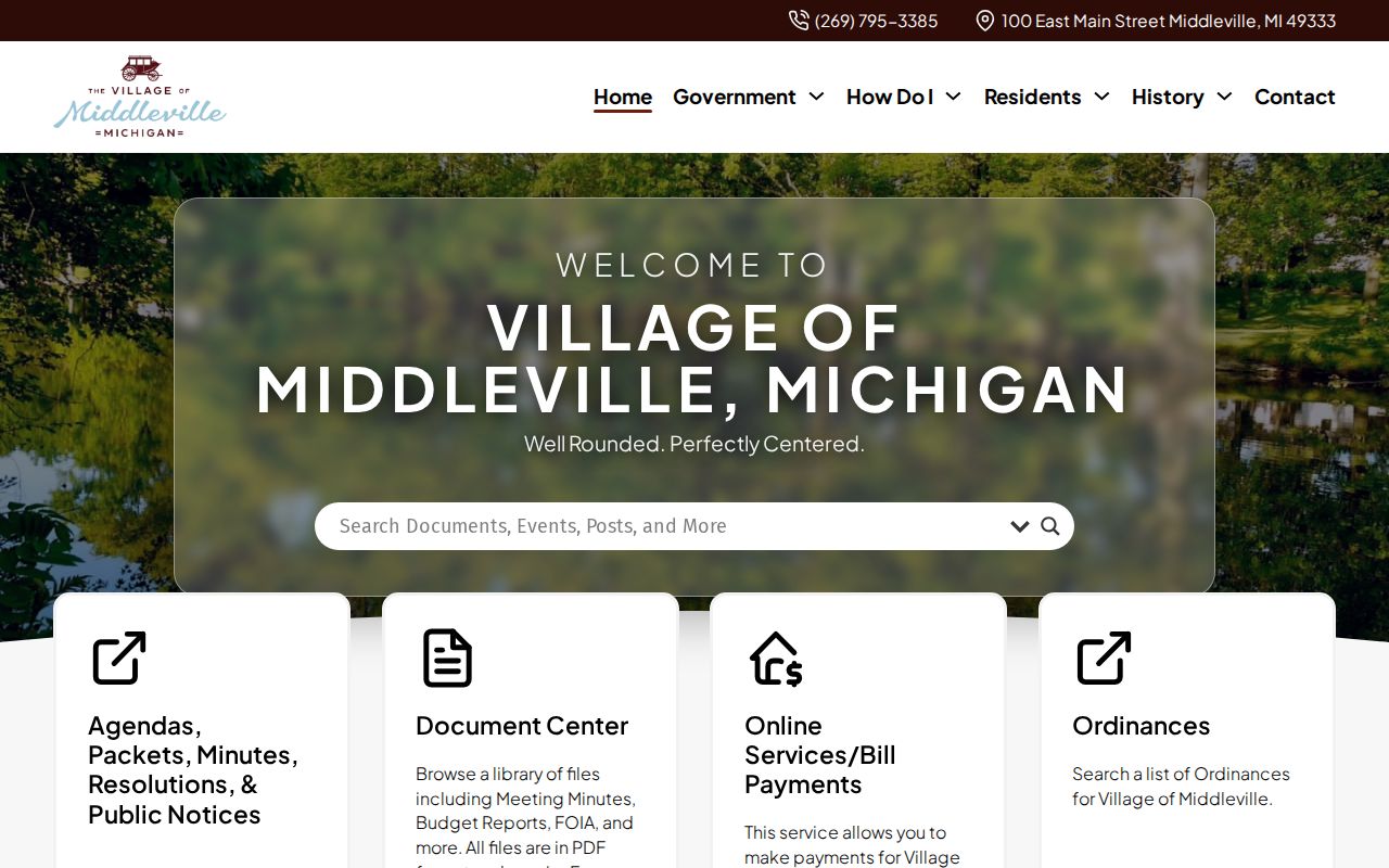 Barry County Middleville village hall record access